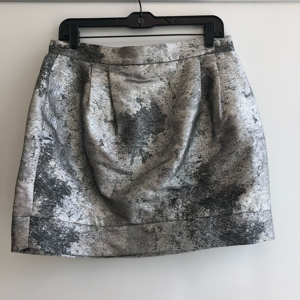 Ladakh Abstract Pattern Black And Silver Skirt